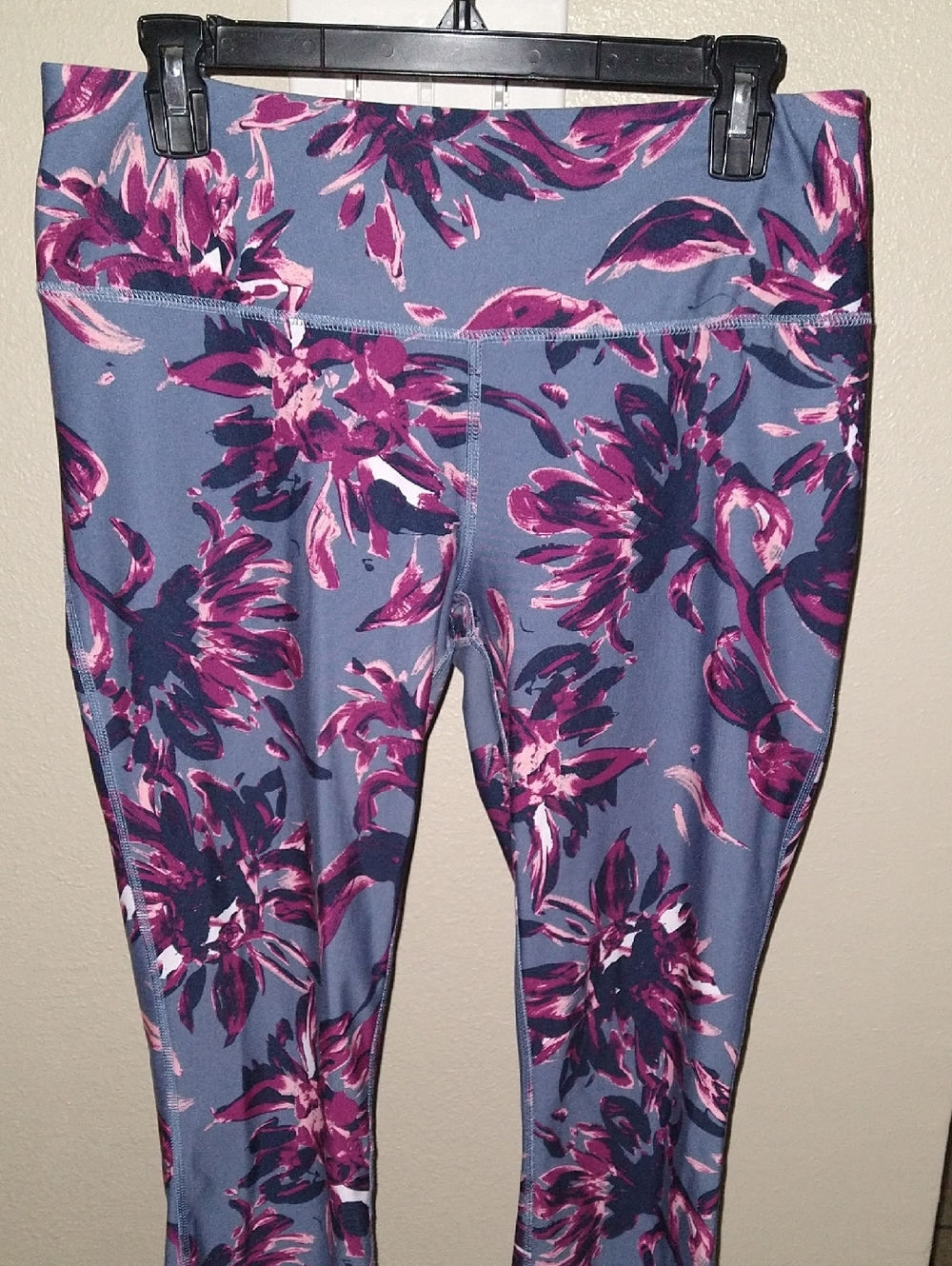 DSG Blue Leggings with Magenta Floral Accents